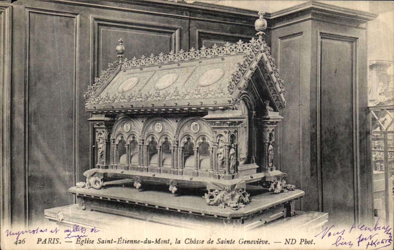 CPA Paris Eglise Saint Etienne du Mont la Chasse de Sainte Genevieve