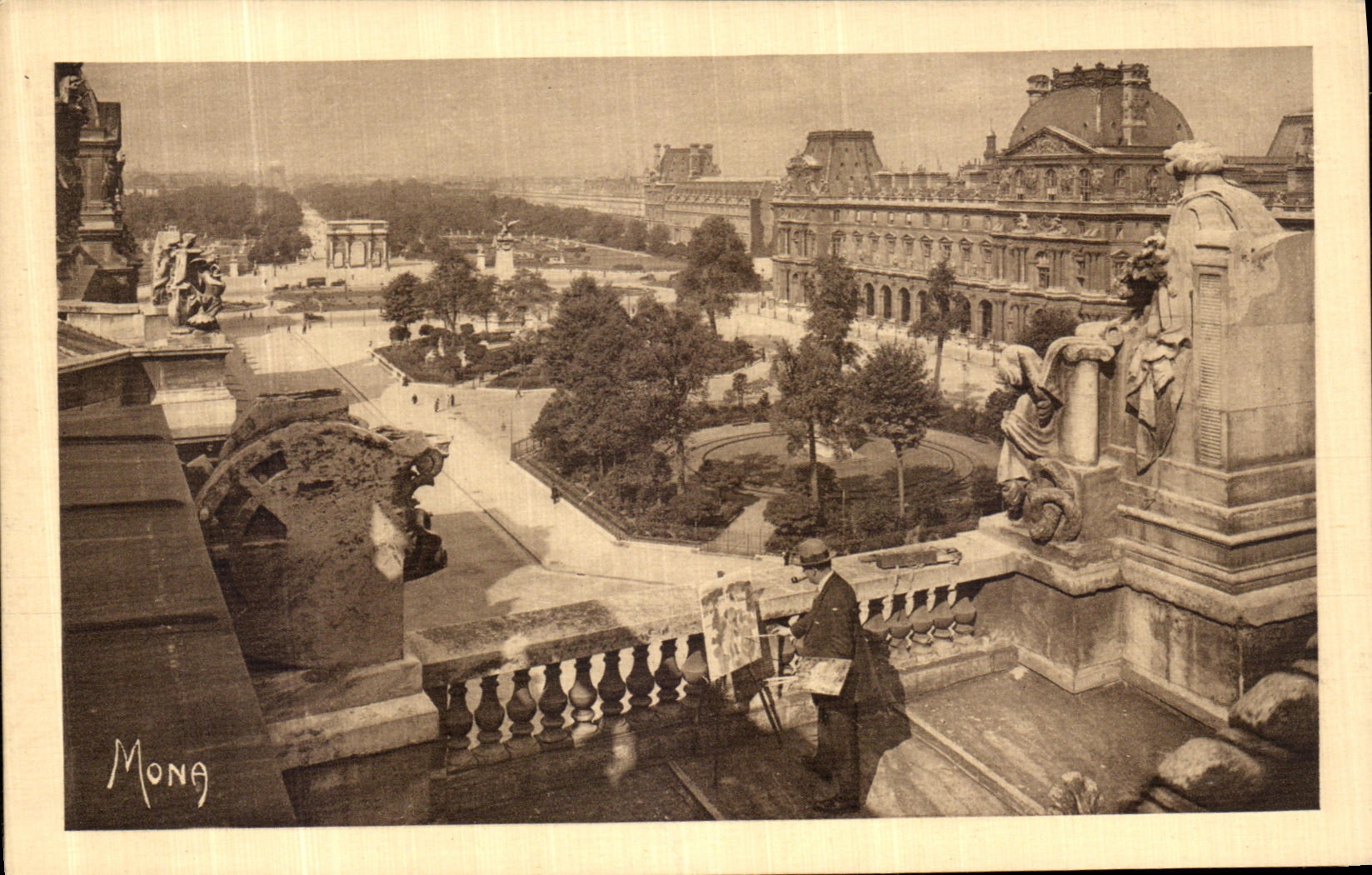CPA Les Petits Tableaux De Paris Perspective sur les Jardins du Louvre et des Tuileries