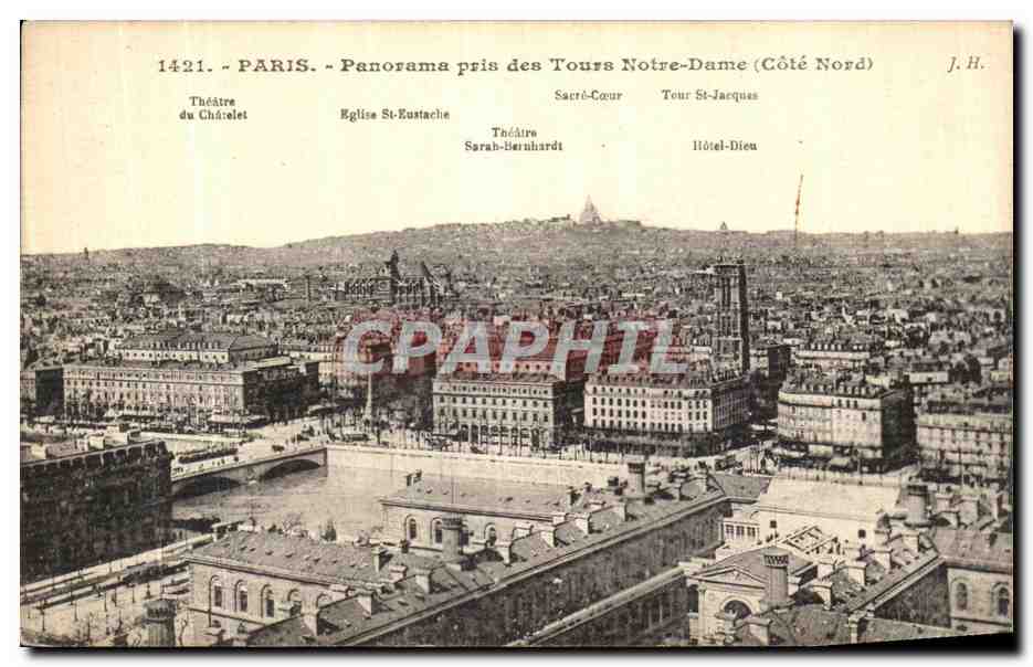 CPA Paris Panorama pris des Tours Notre Dame