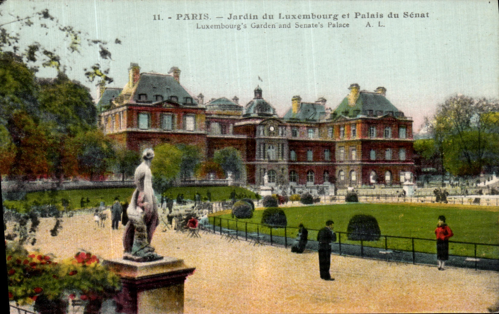 CPA Paris Jardin du Luxembourg et Palais du Senat