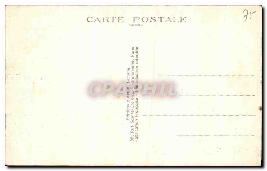 CPA Paris Jardin du Luxembourg et Palais du Senat — Verso