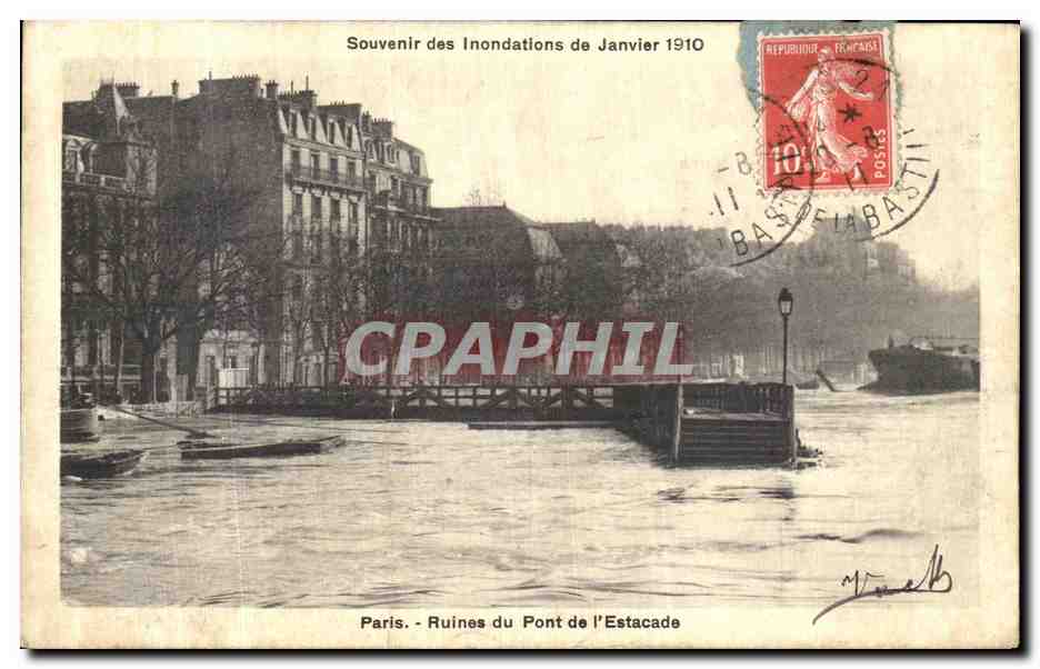CPA Paris Ruines du Pont de l Estacade
