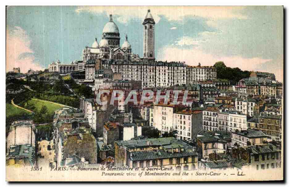 CPA Paris Panorama de Montmartre et le Sacre Coeur