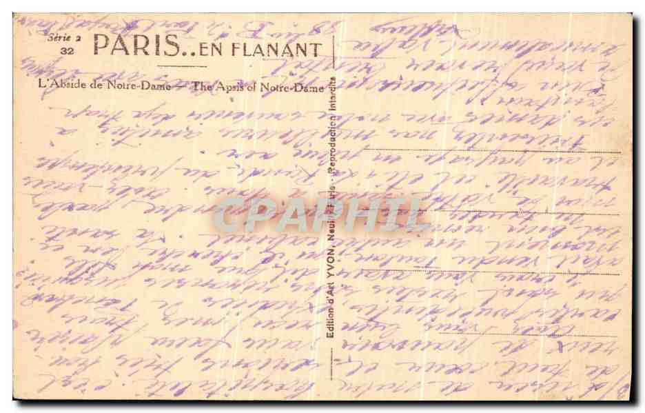 CPA Paris L Abside De Notre Dame  — Verso