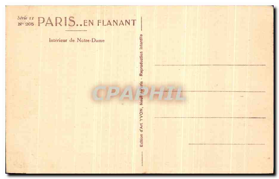 CPA Paris En Flanant Notre Dame Interieur — Verso