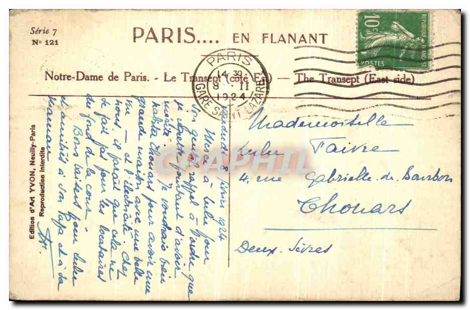 CPA Paris L Abside de Notre Dame de Paris — Verso