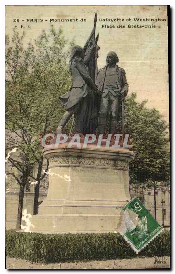 CPA Paris Monument de Lafayette et Washington Place des Etats Unis 
