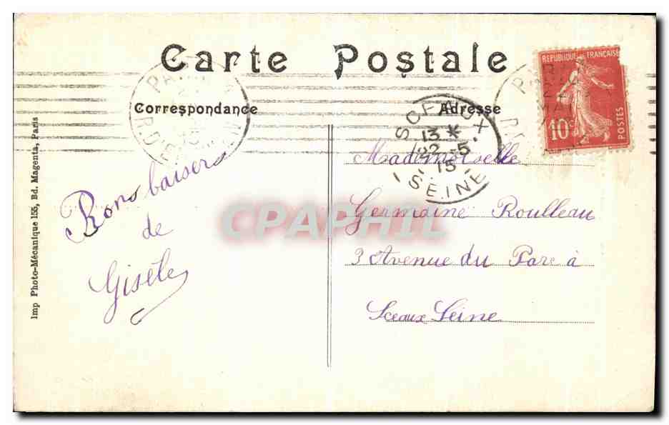CPA Paris Jardin des Plantes Le Cedre — Verso