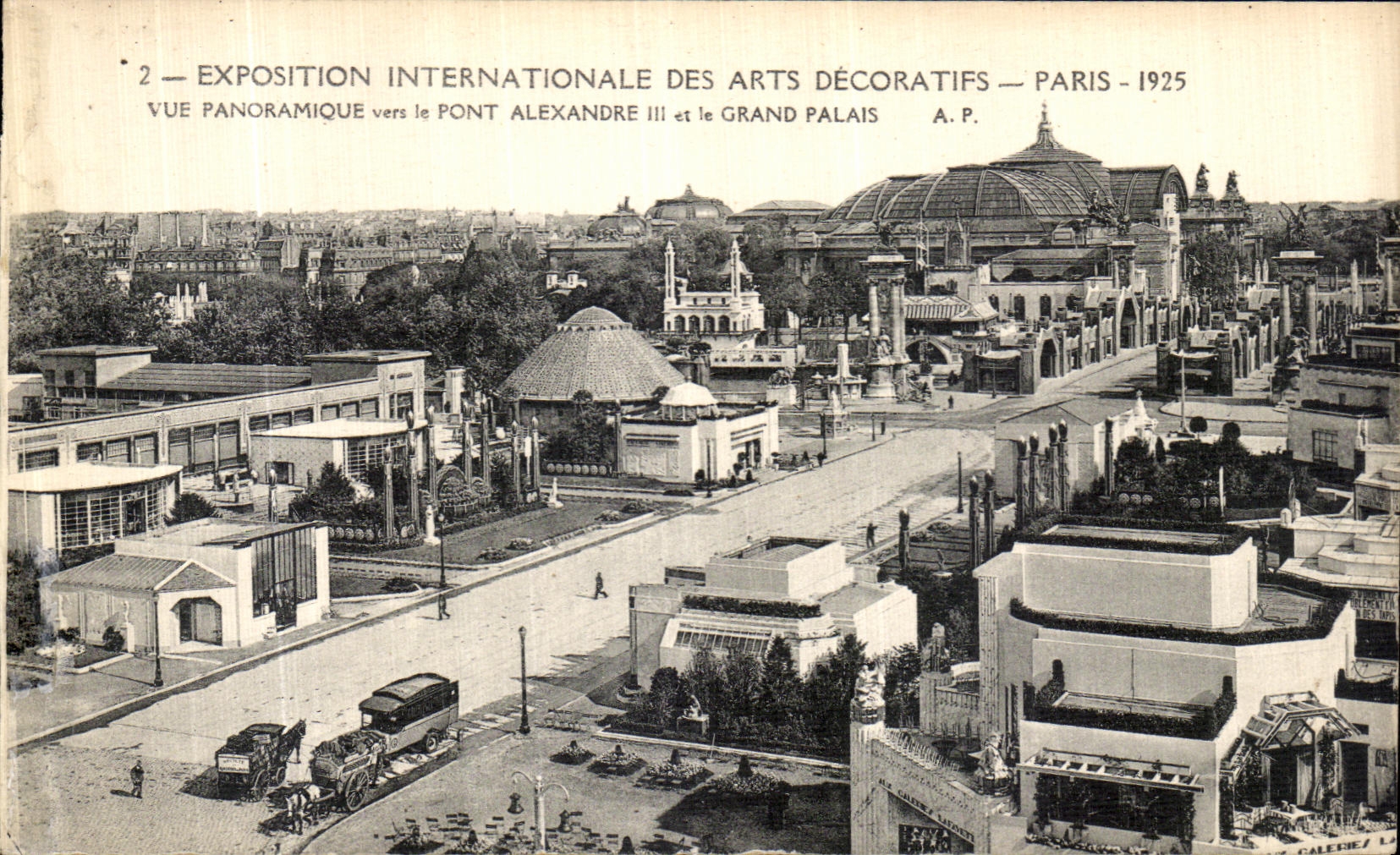 CPA Paris Exposition Internationale Des Arts Decoratifs 1925 Vue panoramique vers le Pont Alexandre III et le grand pala