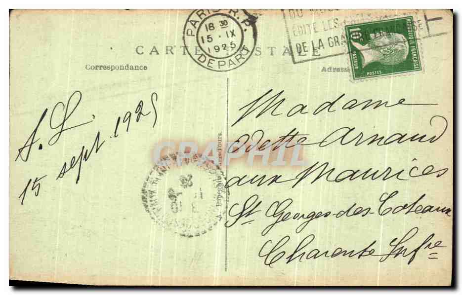 CPA Paris Exposition Internationale Des Arts Decoratifs Pavillon National d Italie  — Rückseite