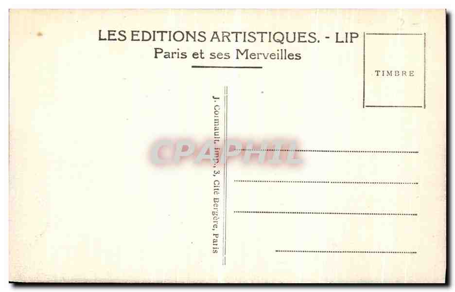 CPA Paris L Arc de Trlomphe et la Place de l Etoile — Rückseite
