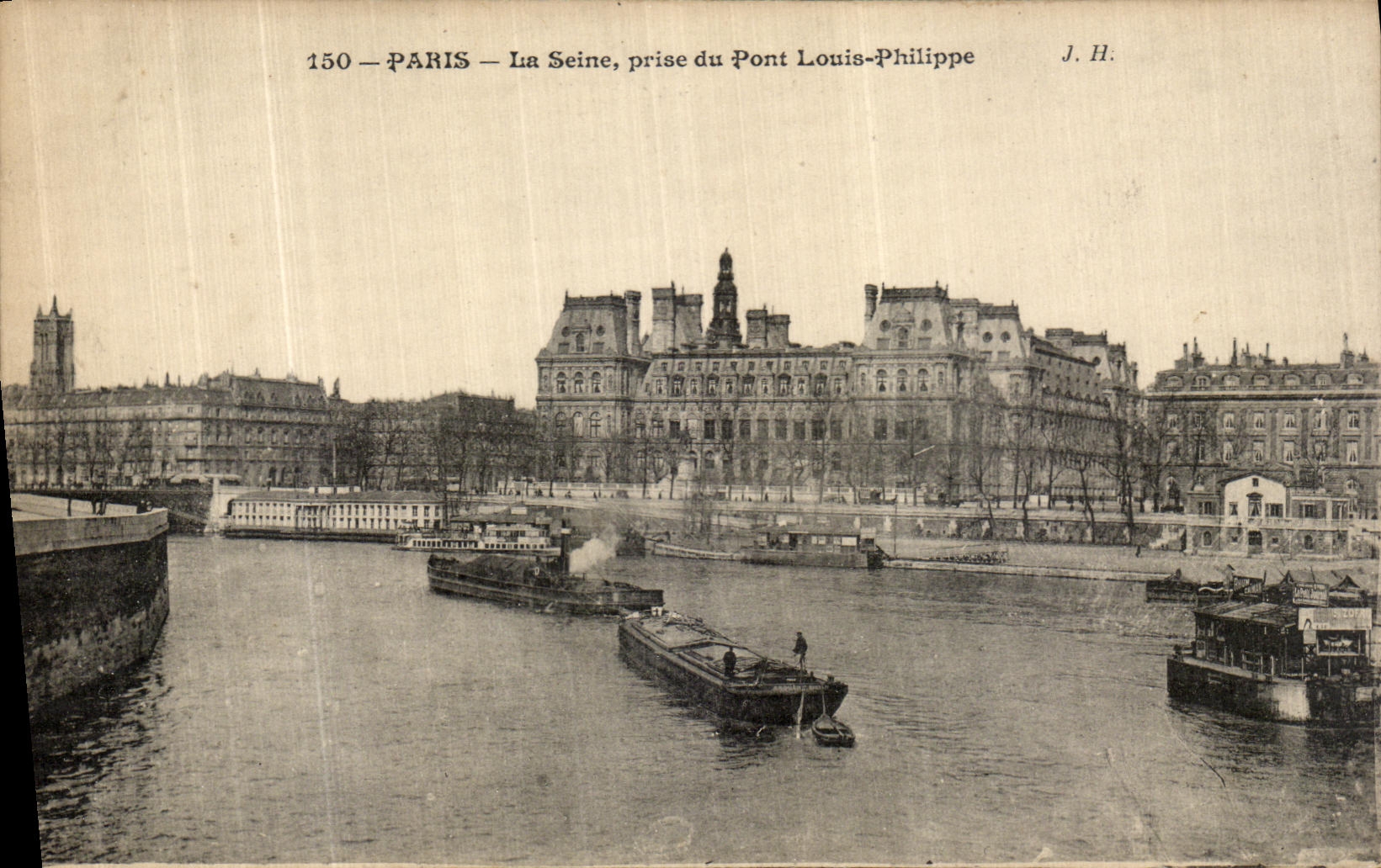 CPA Paris La Seine prise du pont Louis Philippe 
