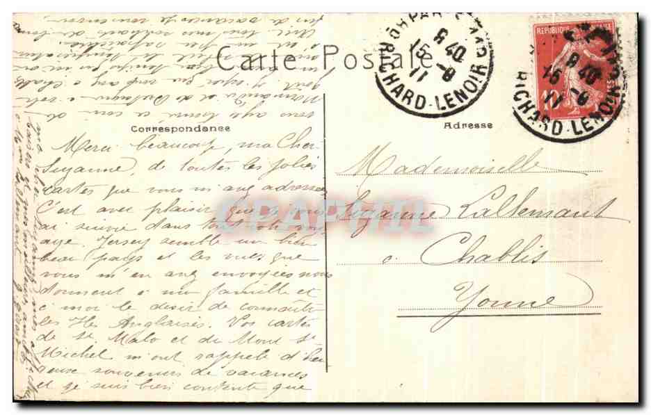 CPA Paris Palais et Bassin du Laxembourg — Verso