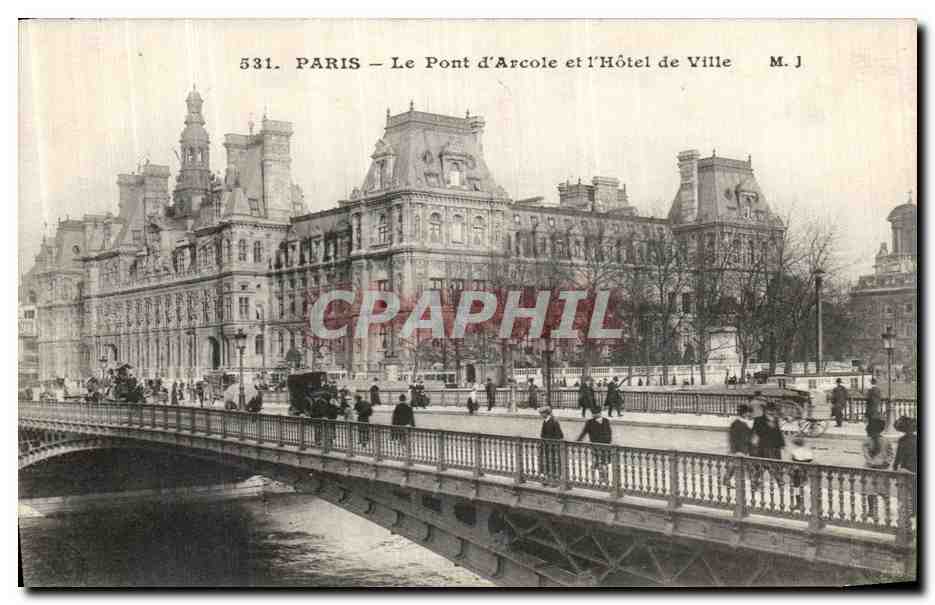 CPA Paris Le Pont d Arcole et l Hotel de Ville