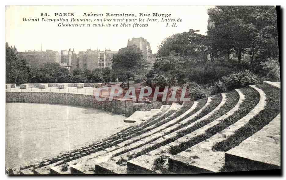 CPA Paris Arenes Romaines Rue Monge