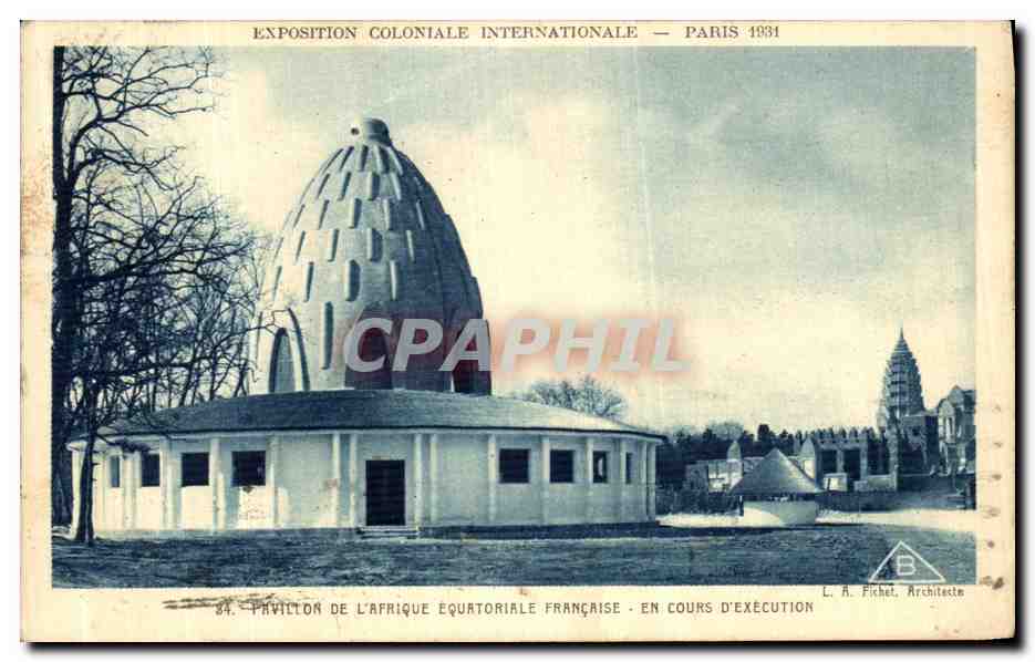 CPA Pavillon De L Afrique Equatoriale Francaise En Cours D Execution Exposition coloniale Internationale Paris 1931
