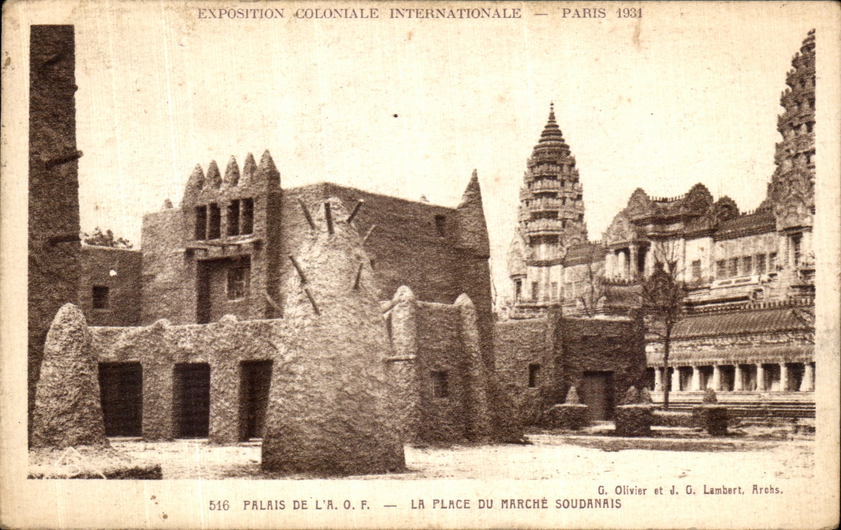 CPA Palais De l AOF La Place Du Marche Soudanais Exposition coloniale internationale Paris 1931