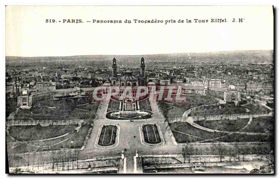 CPA Paris Panorama du Trocadero pris de la Tour Eiffel