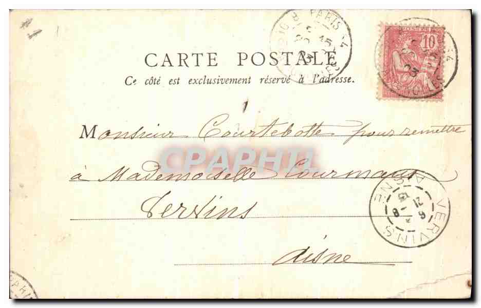 CPA Paris Gare Saint Lazare Cour de Rome  — Rückseite
