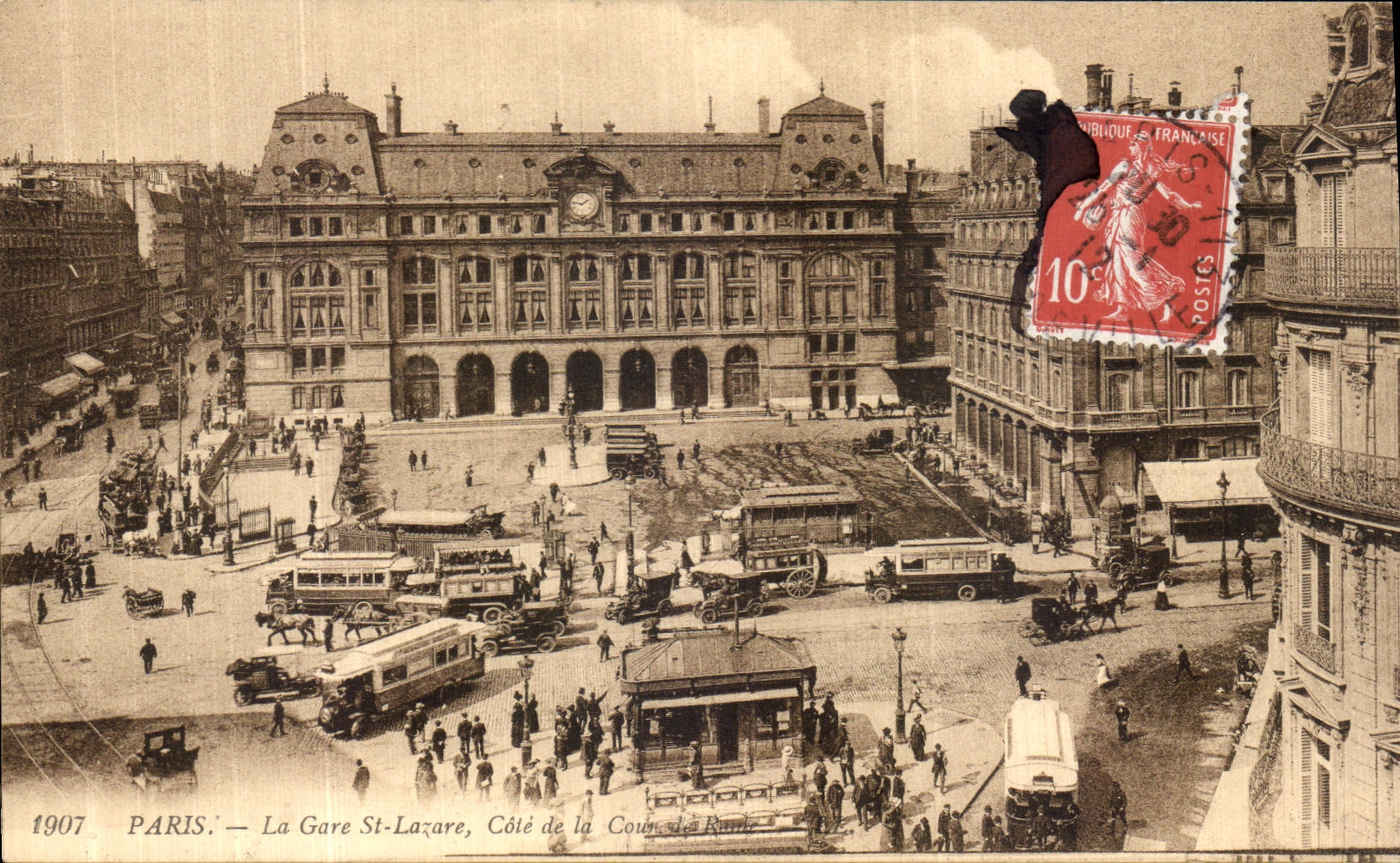 CPA Paris La Gare St Lazare Cote de la Cour 