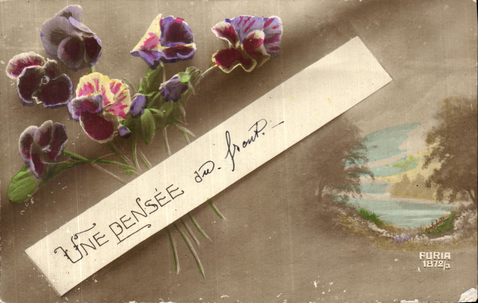 CPA Une Pensee de France Fleurs