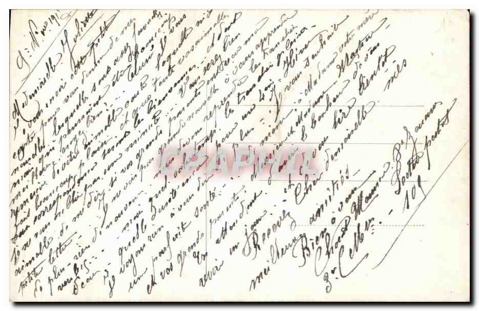 CPA Une Pensee de France Fleurs — Verso