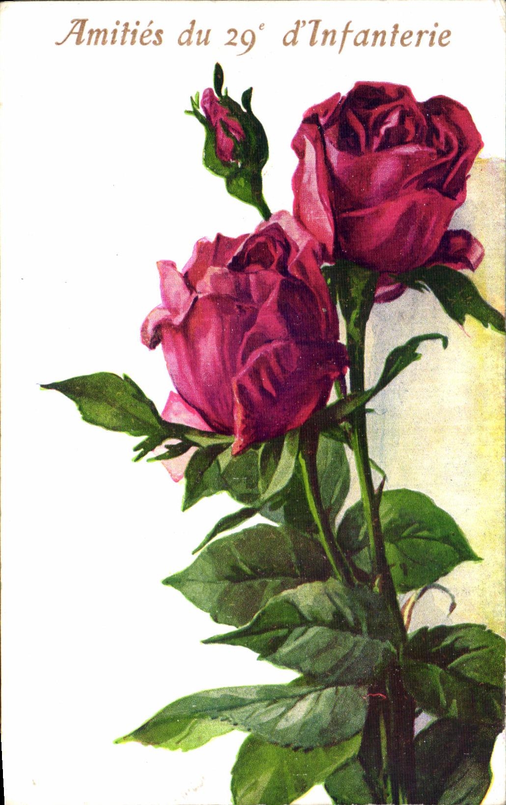 CPA Amities du 19eme D Infanterie Militaria Roses