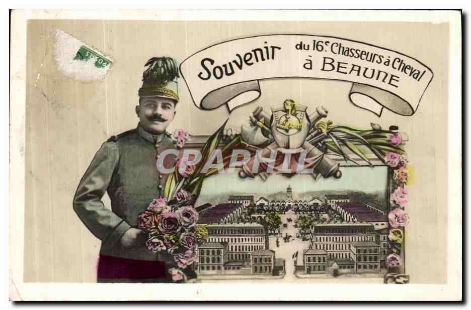 CPA Souvenir du 16eme Chasseurs a Cheval a Beaune 