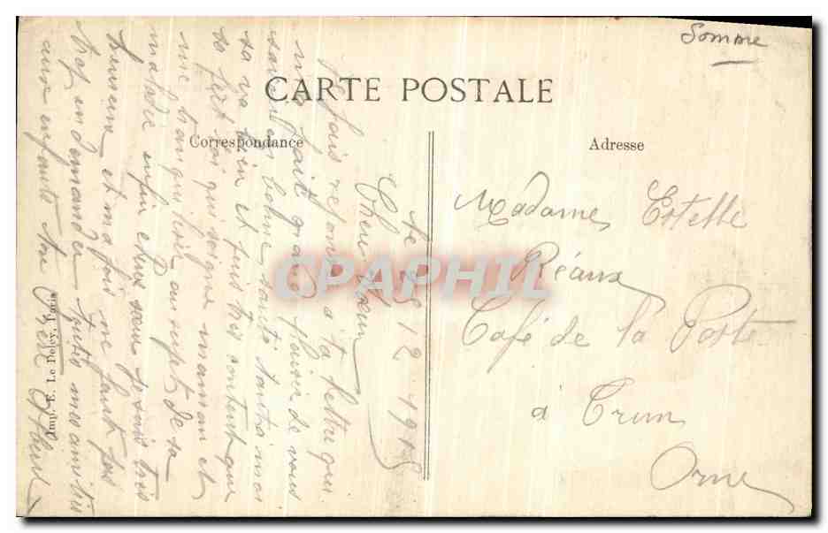 CPA Lihons En Santerre Cequil Reste de la Mairie Militaria — Back