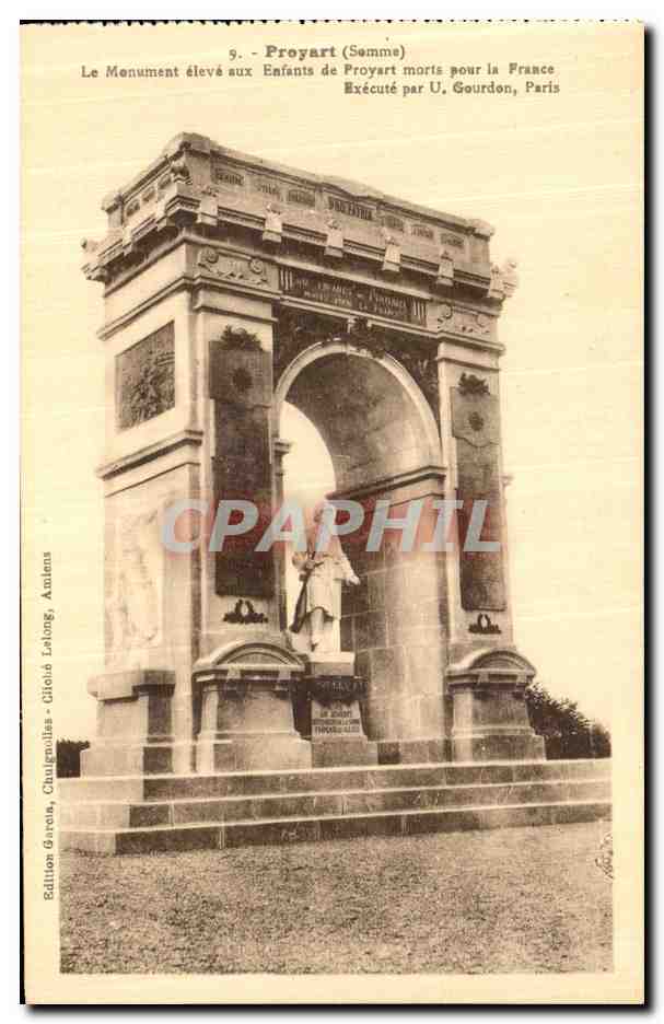 CPA Proyart Le Monument eleve aux Enfants de Proyart morts pour la France Militaria