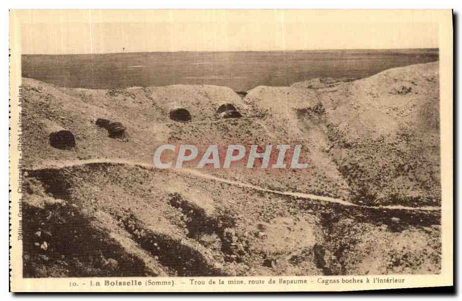 La Boisselle (Somme) — Trou de la mine, route de Rapaume — Cagnas boches à l'intérieur