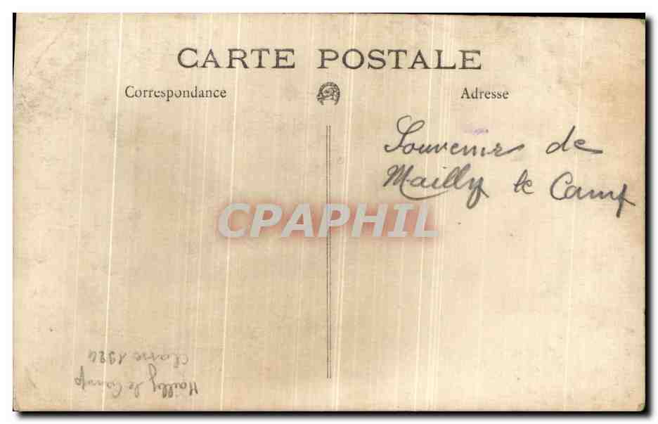 CARTE PHOTO Camp de Mailly Classe 1924 — Rückseite