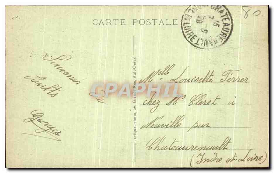 CPA Ault Vue generale prise un jour de tempete — Back