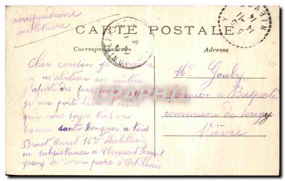 CPA La Guerre Europeenne Le Canon de 75 Militaria — Rückseite