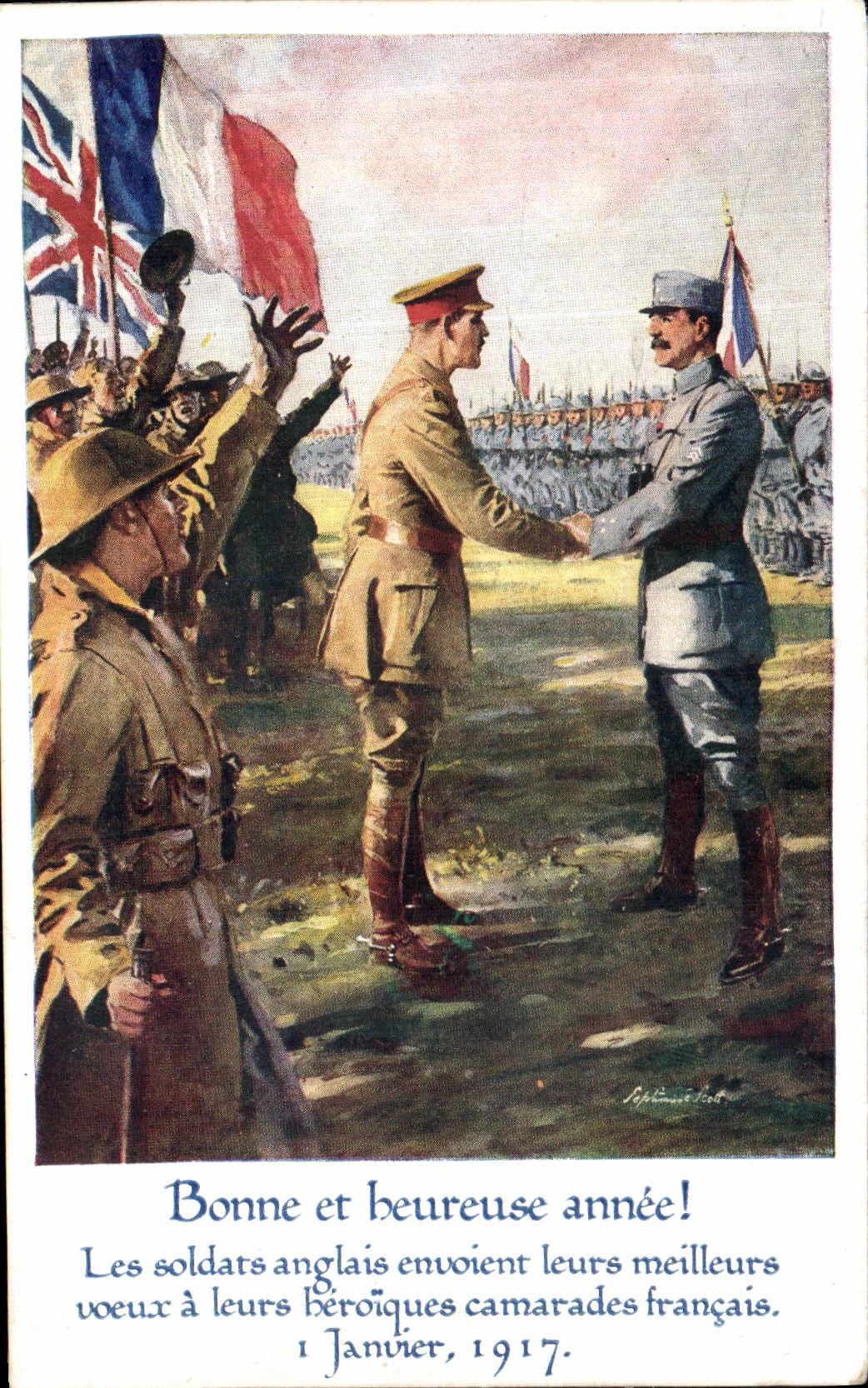 CPA Bonne Et Heureuse Annee Les Soldats anglais Envoient leurs Meilleurs voeux Militaria