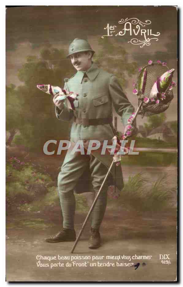 CPA 1er avril Militaria