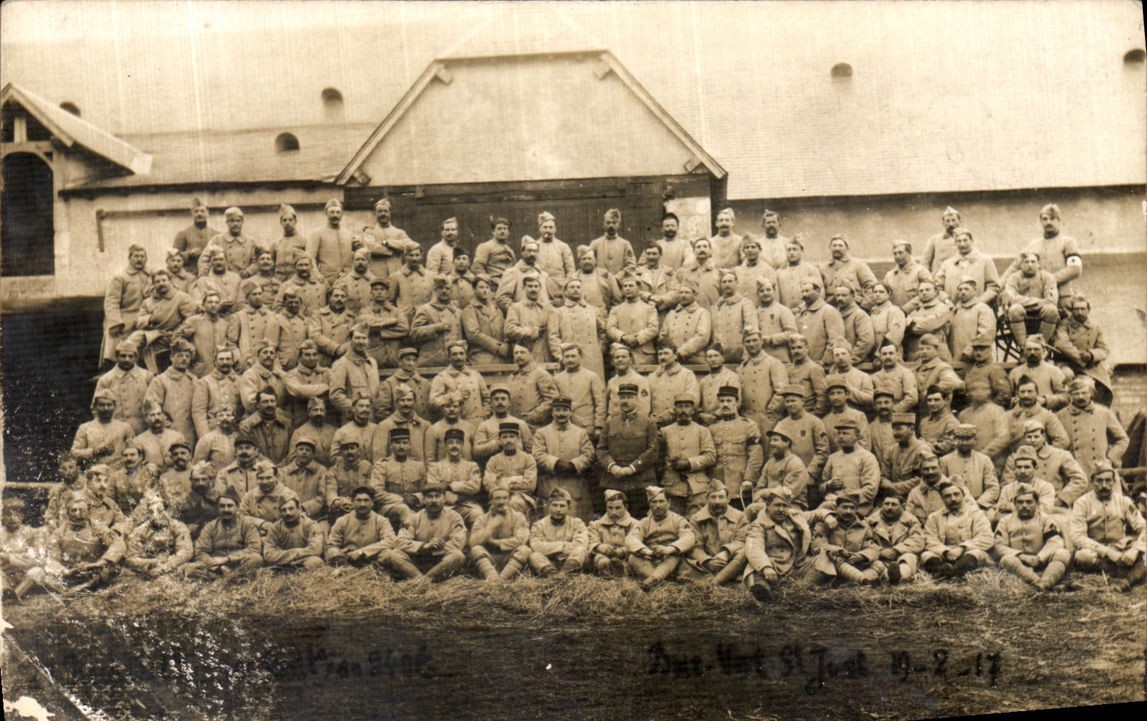 CARTE PHOTO Bois Vert St Just 1917 Cher Soldats Militaria
