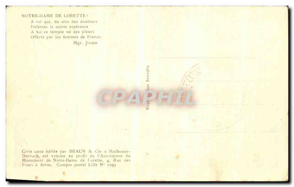 Notre-Dame de Lorette — La chapelle — vue prise le 19 mars 1928 — Rückseite