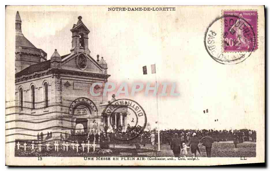 Notre-Dame-de-Lorette — Une messe en plein air — Cordouanier, arch., Coin, sculpt.