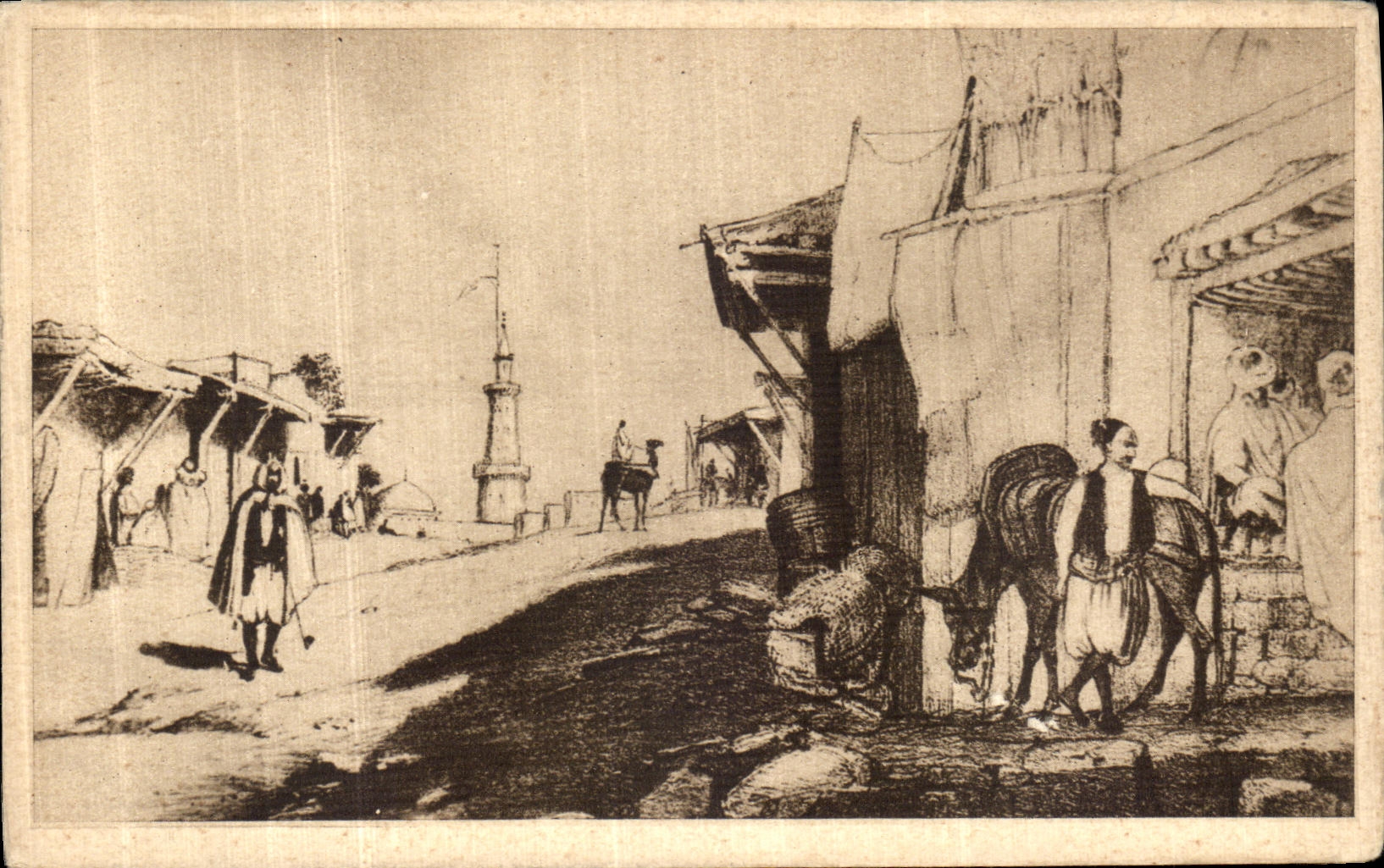 Ansicht des Faubourg BAB-AZOUN — vor 1830 — Verleger A. F. (Nr. 8)