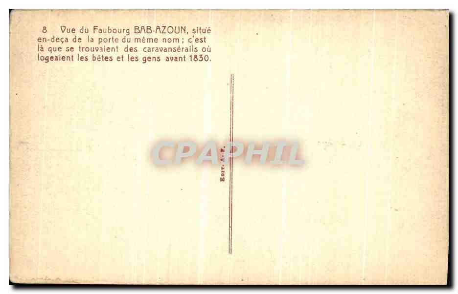 Ansicht des Faubourg BAB-AZOUN — vor 1830 — Verleger A. F. (Nr. 8) — Rückseite