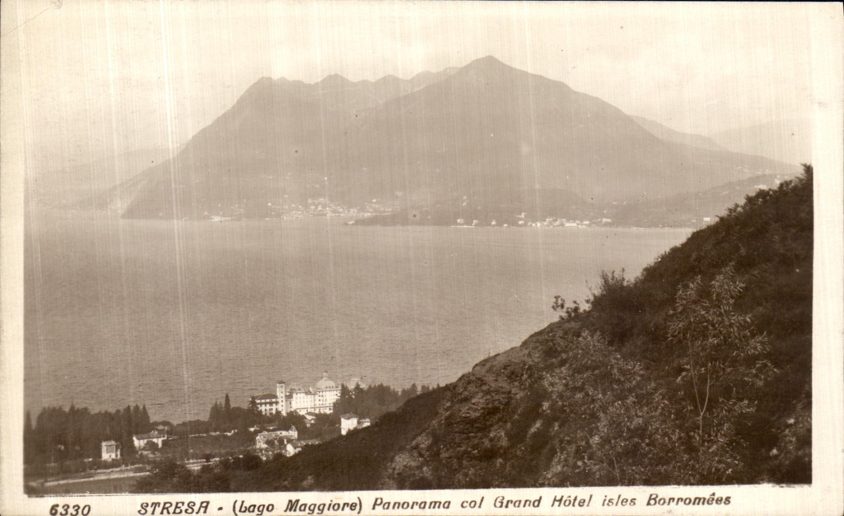 CPA Stresa Panorama Col Grand Hotel isles Borromees Lago Maggiore