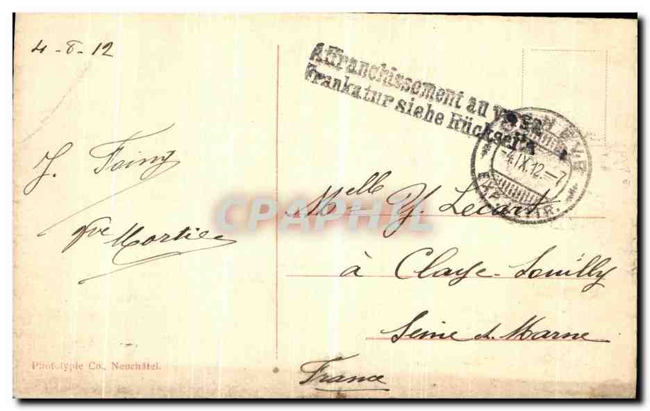 CPA Geneve Entree de La Rade et Mont Blanc  — Rückseite