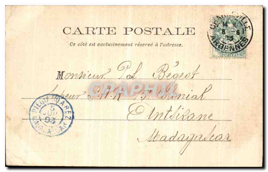 CPA Mezieres Incendie Militaria — Rückseite