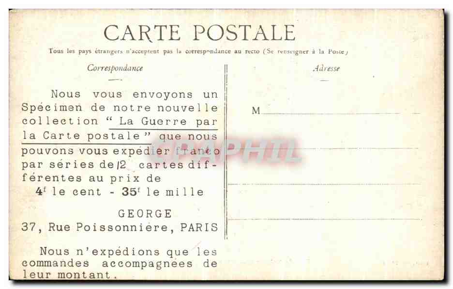 CPA Rue De Soissons Effet d un Obus allemand  — Rückseite