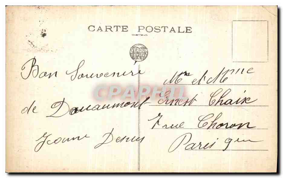 Vaux-devant-Douaumont — Une pièce de marine de 240 mm dans son abri — Éditions Verdun, n° 174 — Rückseite