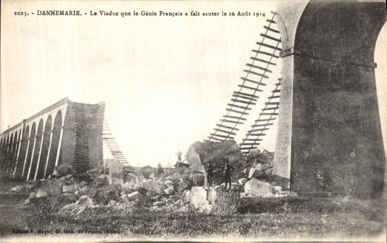 CPA Dannemarie Le Viaduc que le Genie Francais a fait sauter le 26 aout 1914 Militaria