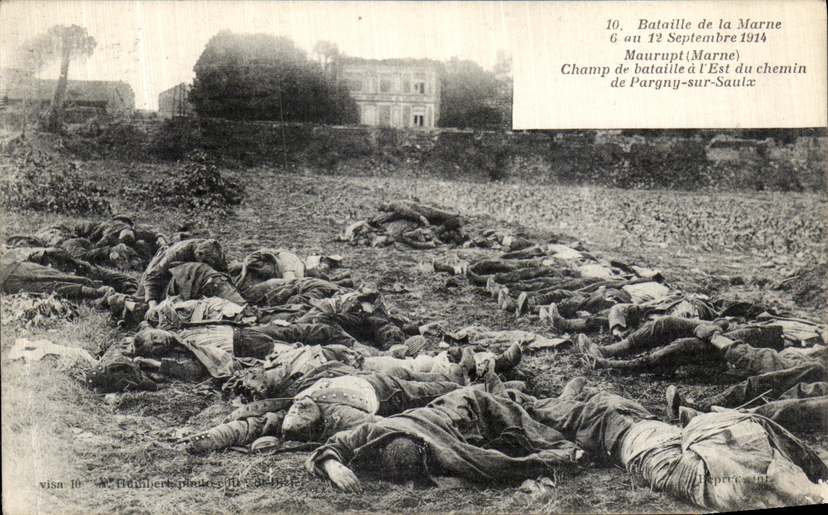 CPA Bataille de La Marne Maurupt Champ de Bataille a Est du Chemin de Pargny Sur Saulx Militaria