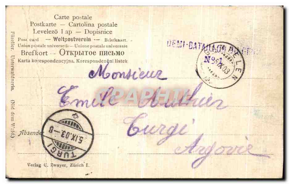 CPA Gruss Aus Militaria — Rückseite