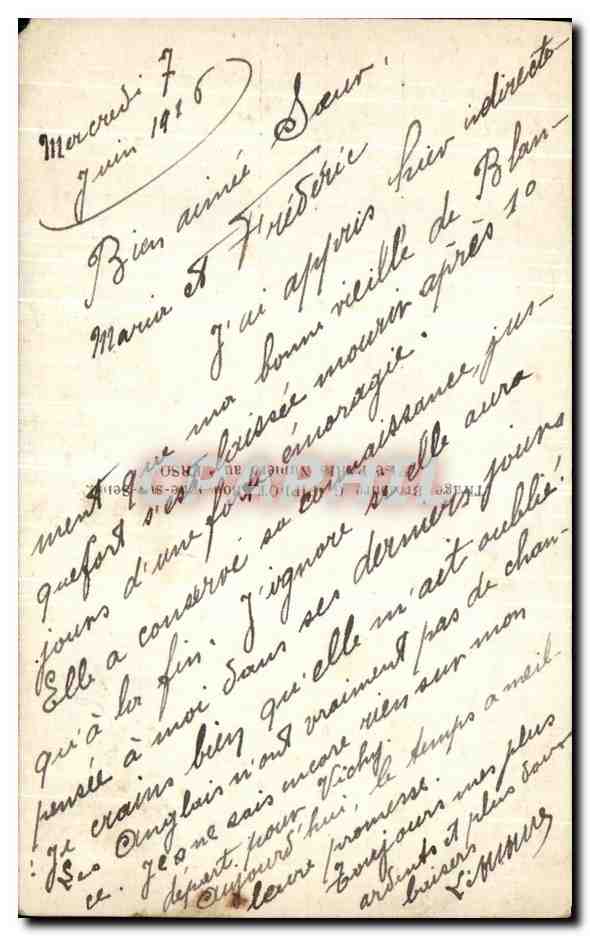 Publicité pour le vin Pinard Extra — Correspondance des Armées — Éditeur L'Immuir, n° 346 — Rückseite